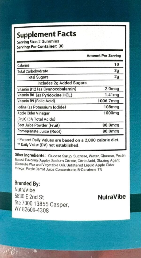 Frasco de gomitas Keto Rain ACV sobre fondo blanco