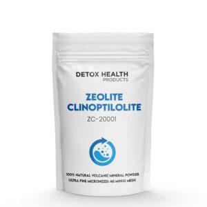 Frasco de Zeolita Clinoptilolite con etiqueta