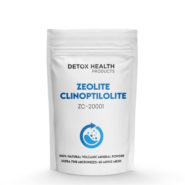 Frasco de Zeolita Clinoptilolite con etiqueta