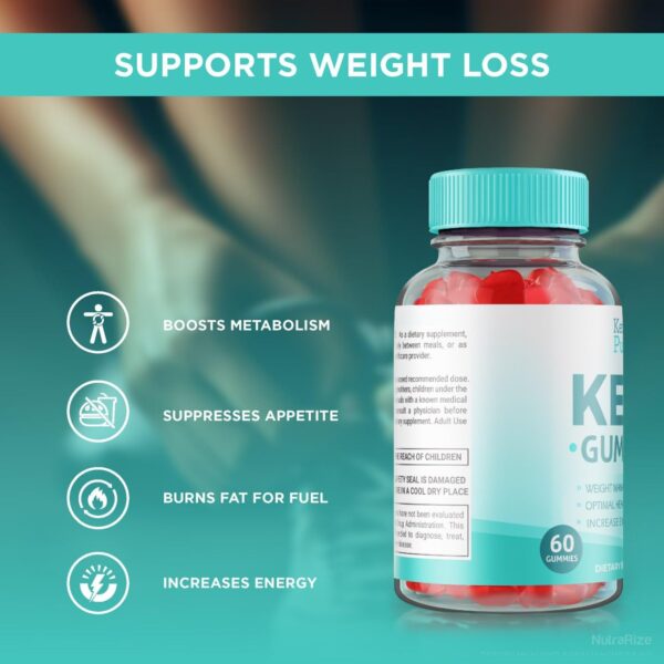 Detalle gomitas Keto Purity NutraRize sabor y forma