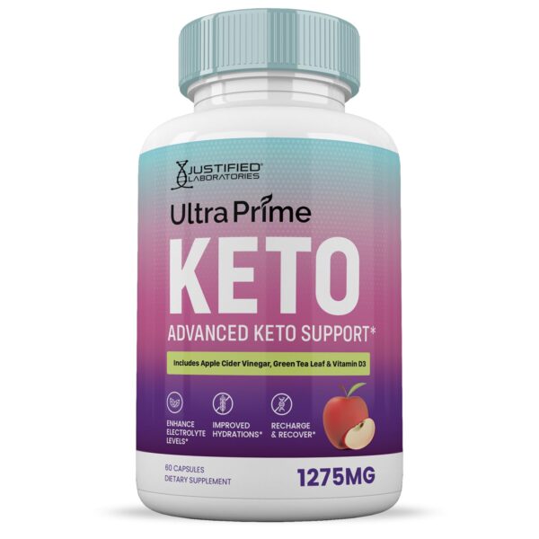 Etiqueta frontal Ultra Prime Keto ACV pastillas