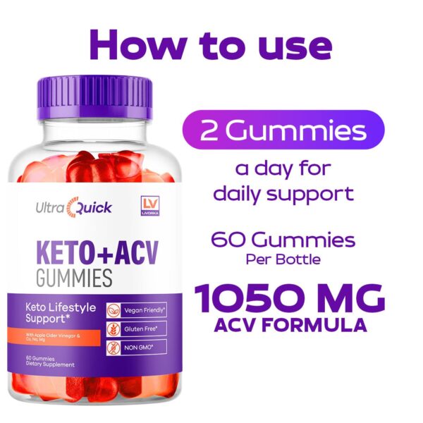 Gomitas UltraQuick Keto ACV apoyo para dieta keto