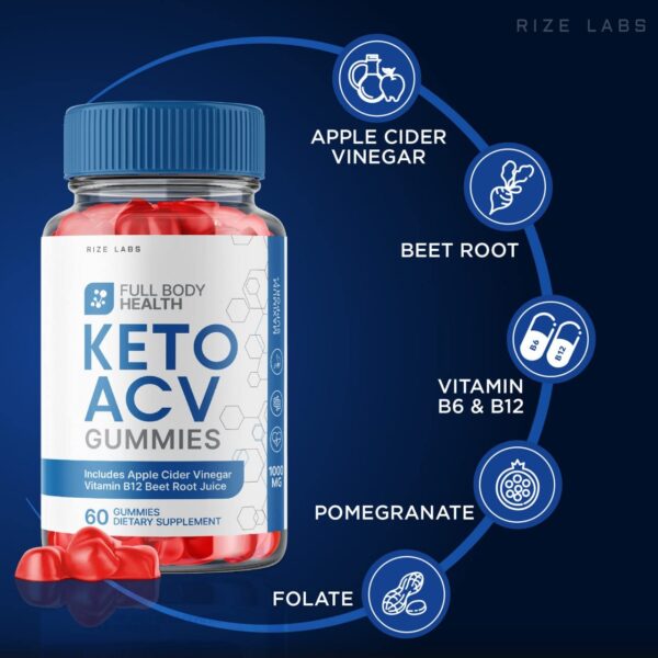 Paquete de gomitas rize labs Keto ACV 60 unidades