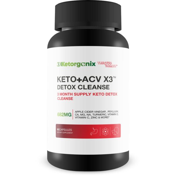 Botella 3X Ketorganix Keto ACV detox para 3 meses