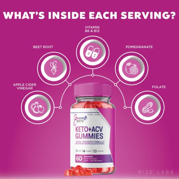 Gomitas Summer Keto+ACV para apoyo digestivo y energía