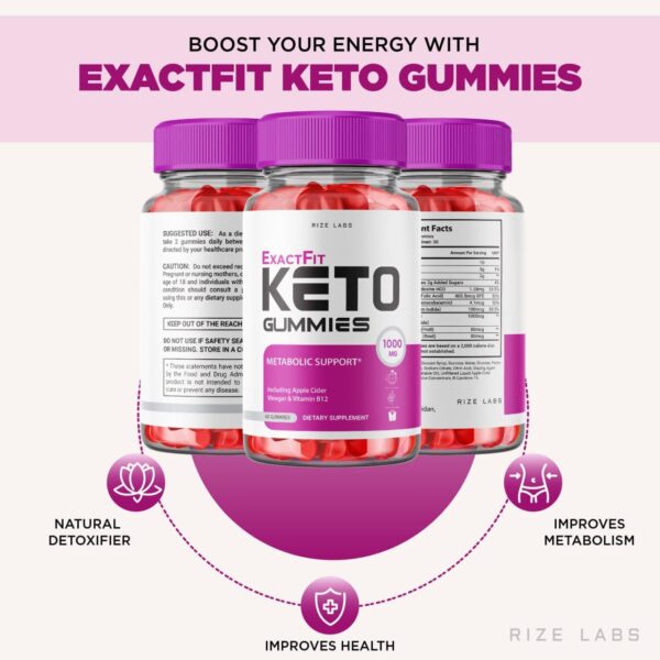 Gomitas ExactFit Keto con ingredientes naturales para perder grasa abdominal