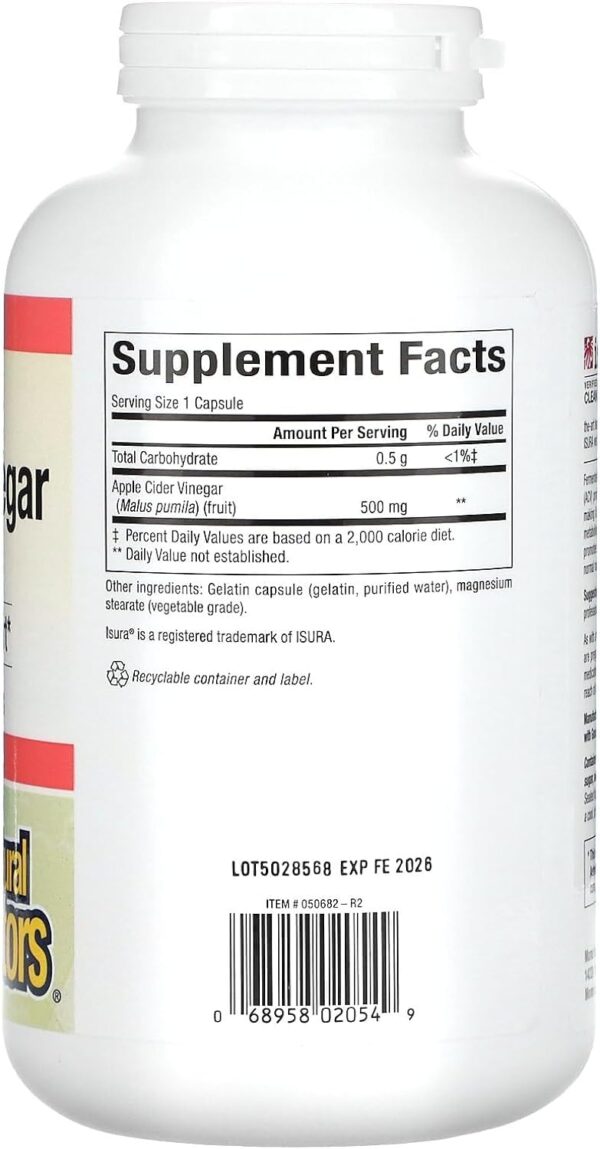 Suplemento cápsulas vinagre sidra manzana digestión natural