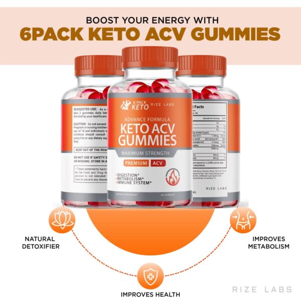 rize labs gomitas keto acv avanzado paquete 6 frasco