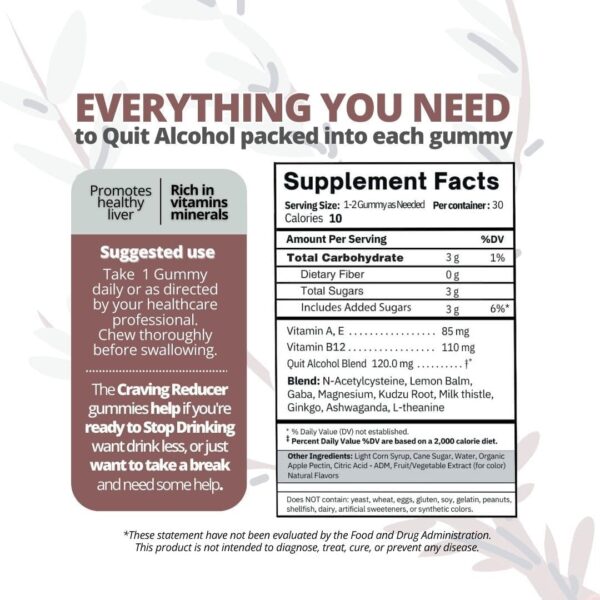Frasco de gomitas Quit Alcohol