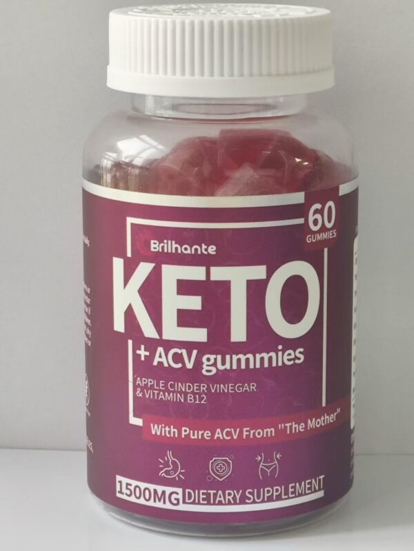 Gomitas de vinagre de sidra de manzana en frasco