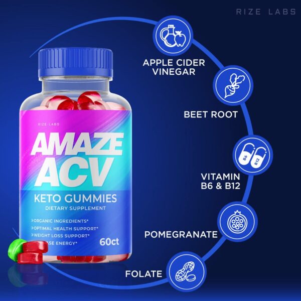 Gomitas naturales Amaze ACV Keto para energía y quema grasa