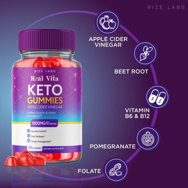 Real Vita Keto ACV gomitas digestión y control peso