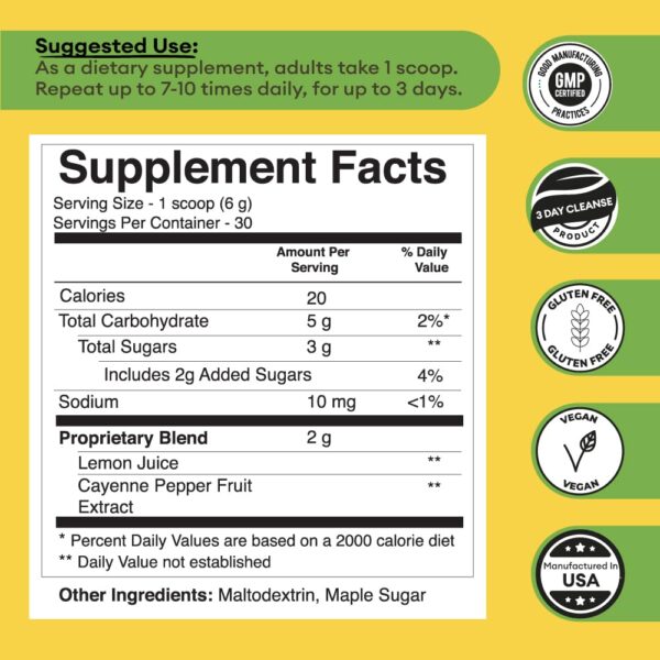 Envase polvo detox 30 porciones Grass Root Naturals Master Cleanse