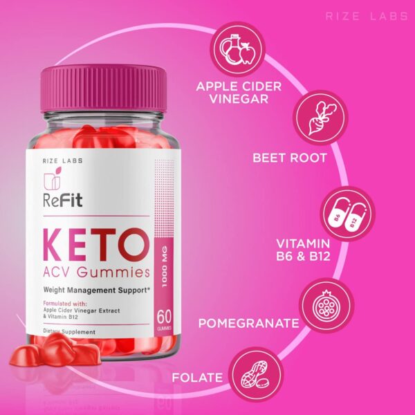 Etiqueta gomitas Refit Keto para pérdida saludable y energía