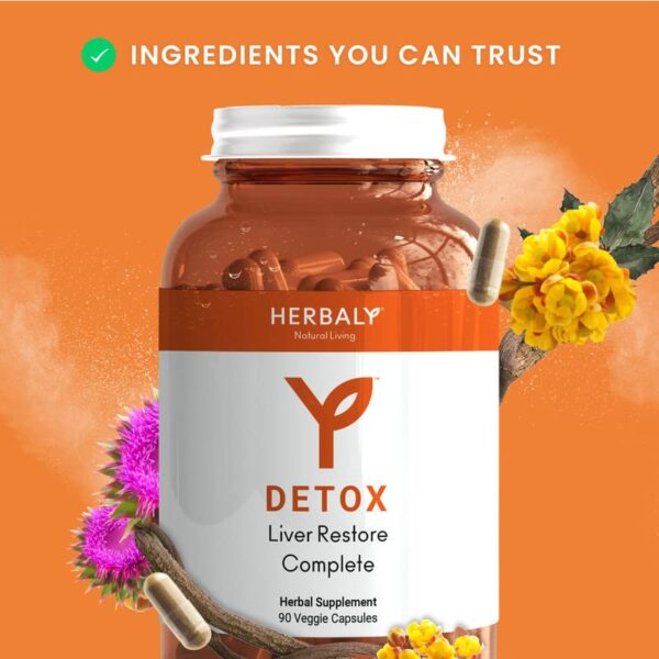 Frasco HERBALY para detox hepático natural