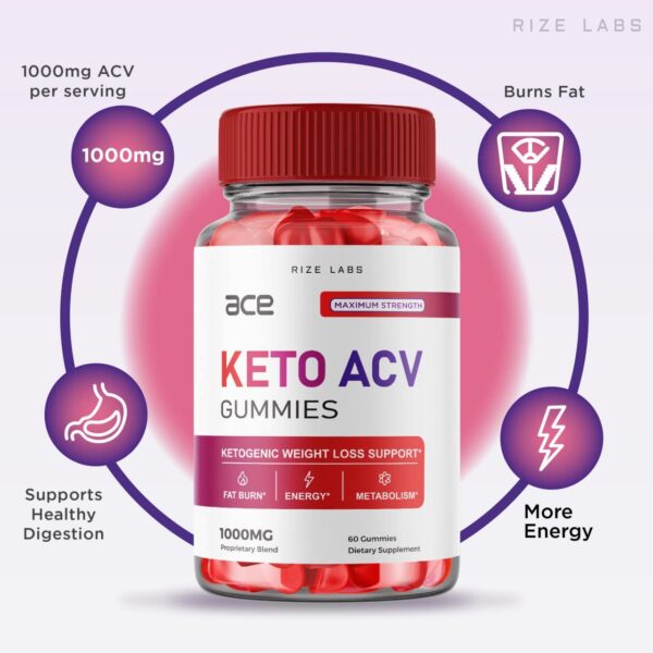Caja de gomitas Ace Keto ACV complemento para dieta keto