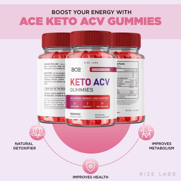 Frasco gomitas Ace Keto ACV para grasa abdominal