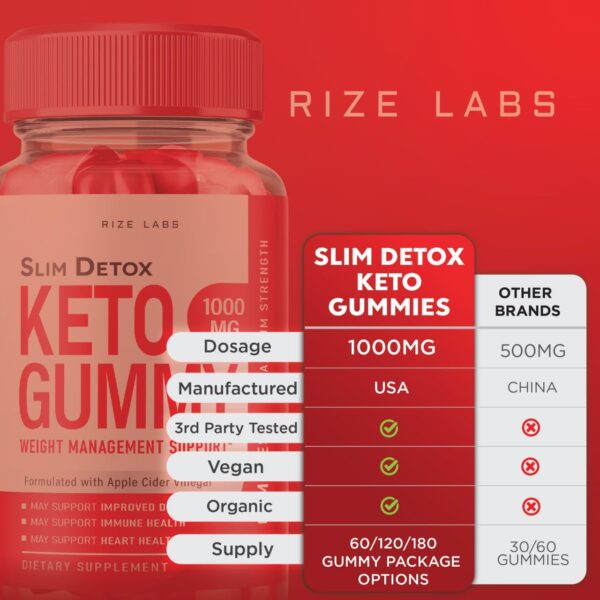 Suplemento slim detox keto gomitas vinagre manzana 120 unidades