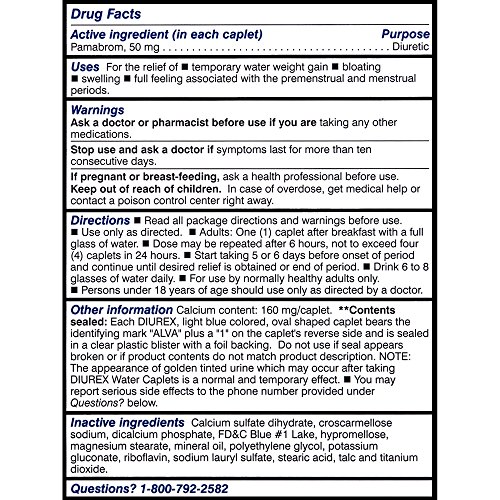 Tabletas Diurex Max 24 unidades para retención de líquidos y hinchazón