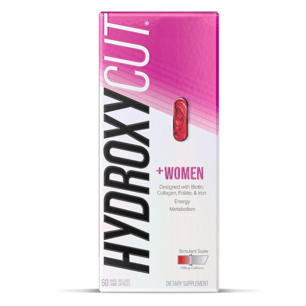 Frasco Hydroxycut +Women con etiqueta rosa