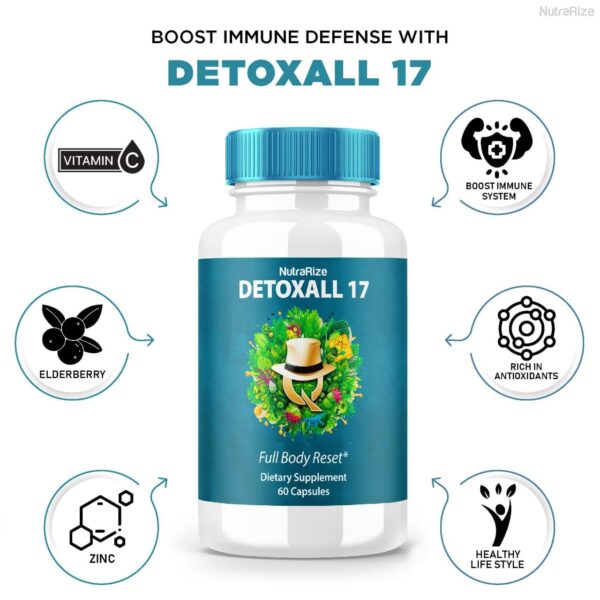 detoxall 17 suplemento natural cápsula closeup