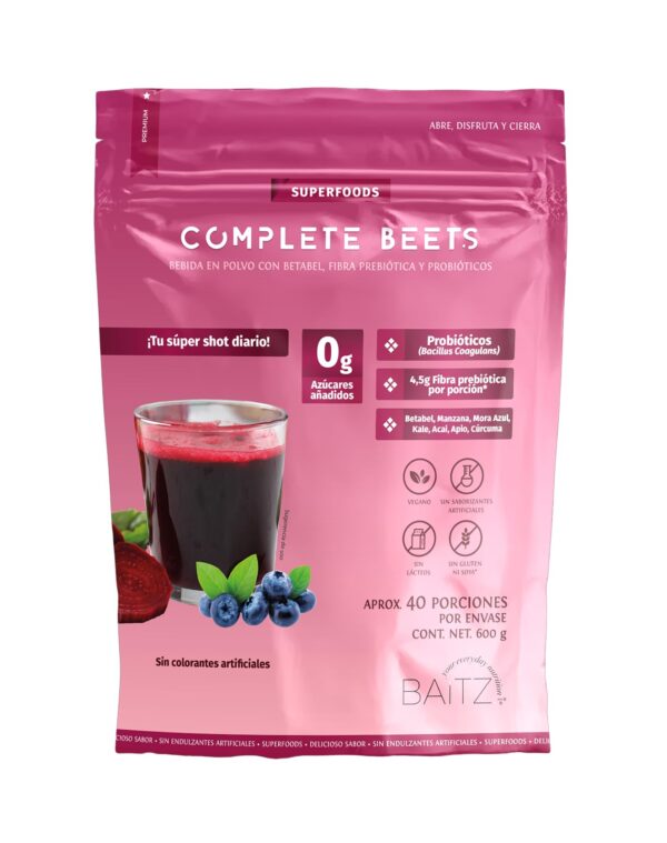 Bebida en polvo de betabel para energía