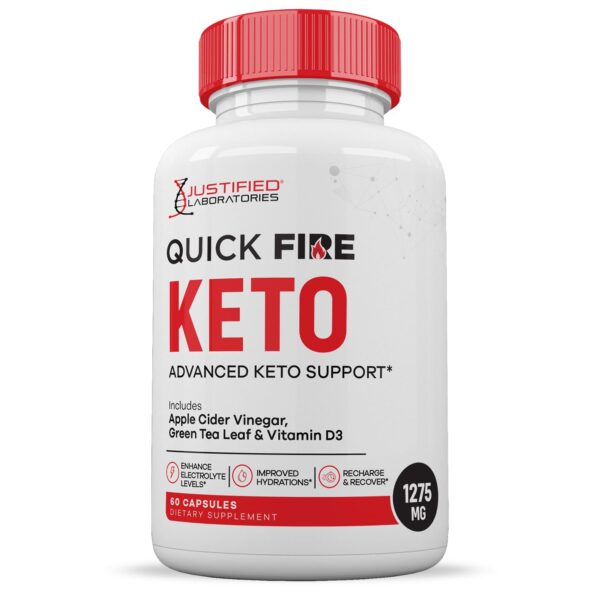 Píldoras Quick Fire Keto ACV en frasco de vidrio