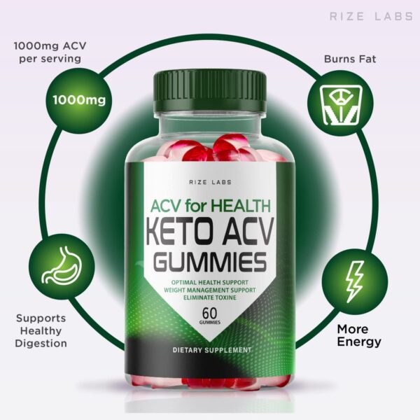 Frasco rize labs gominolas Keto ACV para control grasa abdominal