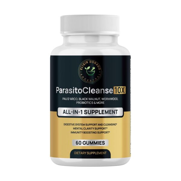 Gomitas ParasitoCleanse 10X Elixir Dorado envase abierto