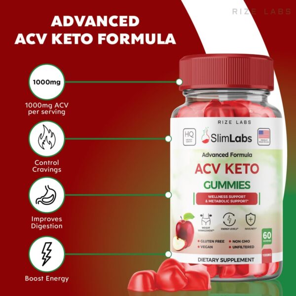 Paquete 60 gomitas Slim Labs Keto ACV para dieta