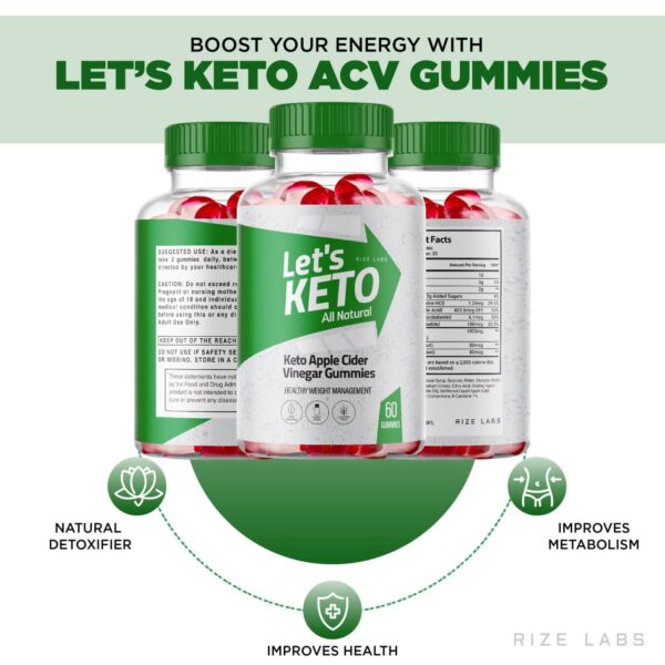 Gomitas Lets Keto con ingredientes naturales para keto y acv