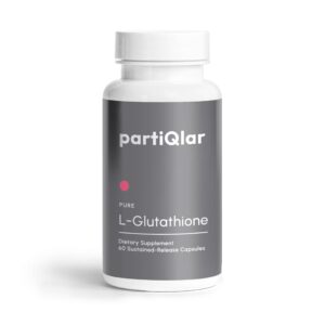 Botella partiQlar Pure L-Glutatión 500mg 60 cápsulas