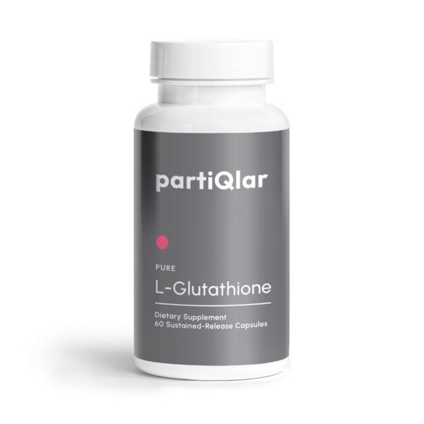 Botella partiQlar Pure L-Glutatión 500mg 60 cápsulas