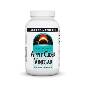Botella Source Naturals vinagre sidra manzana 500mg 180 tabletas