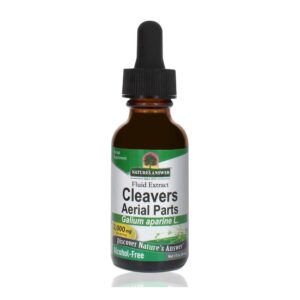 Extracto sin alcohol de hierba Cleavers Nature's Answer botella