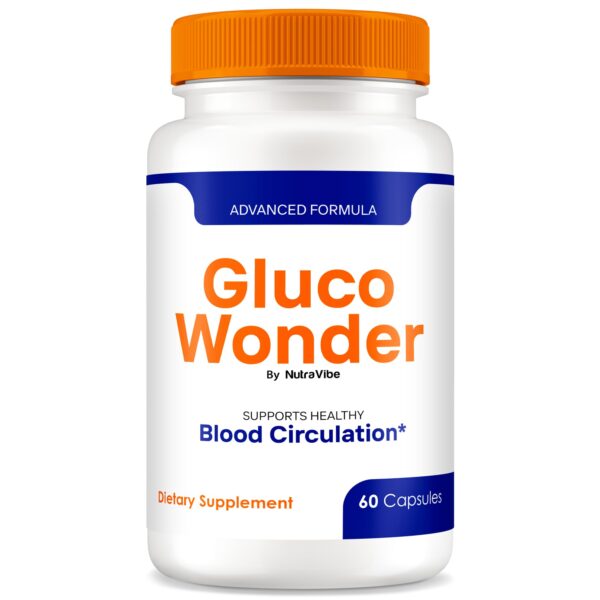 Frasco NutraVibe Gluco Wonder cápsulas para salud y energía