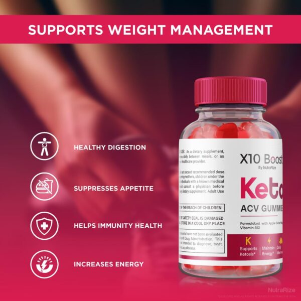X10 Boost Keto ACV gomitas para aumentar energía y metabolismo