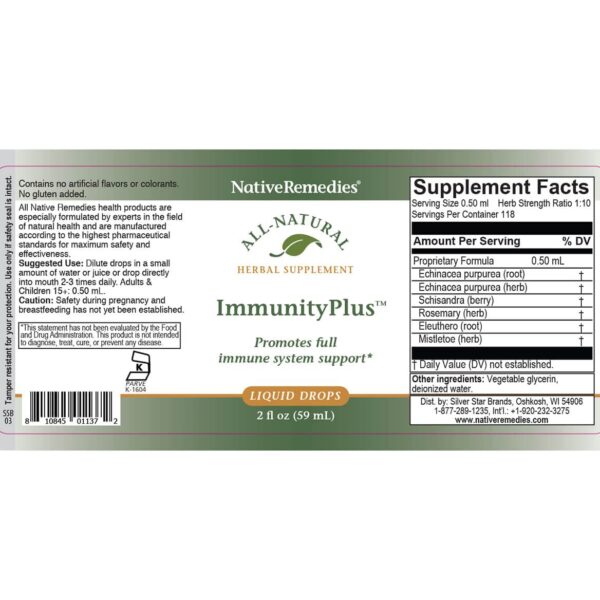 Envases Native Remedies para función del hígado e inmunidad