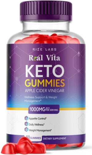 Envase gomitas Real Vita Keto ACV para control de peso