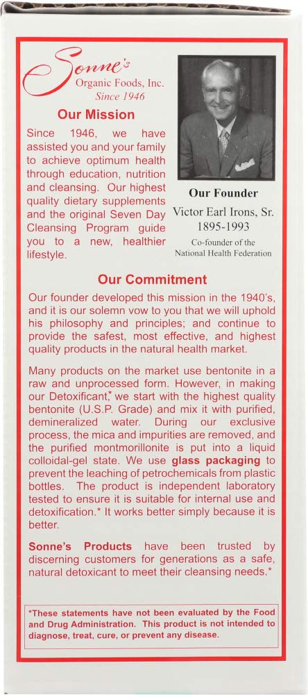 Etiqueta del producto Sonne's detoxificante