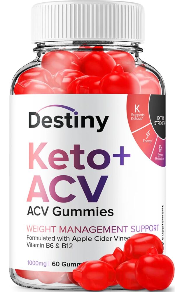 Frasco gomitas Destiny Keto ACV para control de peso 60 unidades