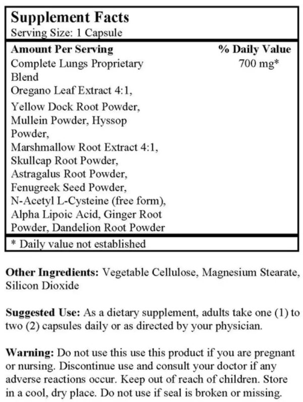 Version 1.0.0 Caja fórmula pulmonar Nuhealth NCB TECHNOLOGY 200 cápsulas