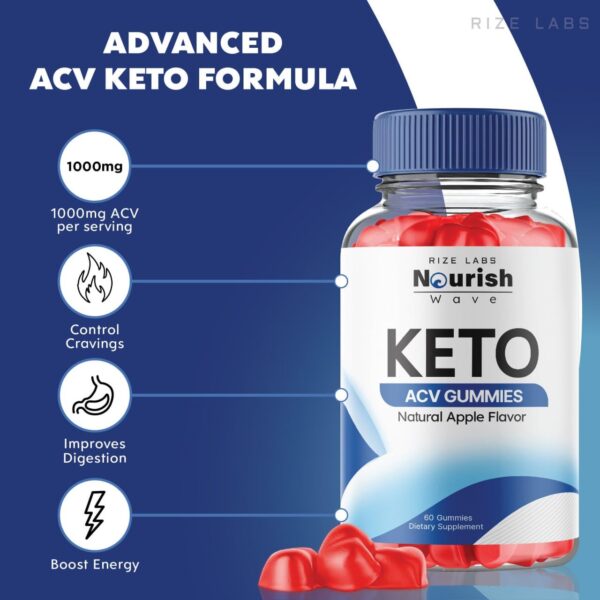 Envase gomitas Nourish Wave Keto ACV