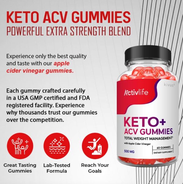Presentación gomitas kivus Activlife Keto ACV