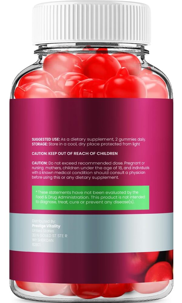 detalle gomitas PureXKeto ACV con vinagre de sidra y granada