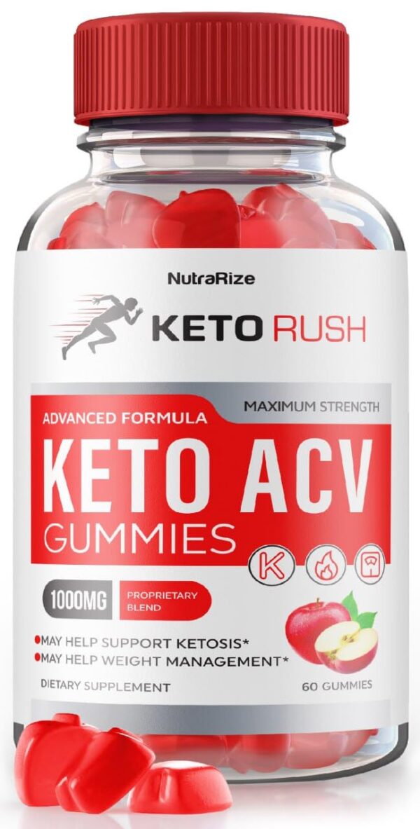 Gomitas Keto Rush ACV de NutraRize en frasco para pérdida de peso