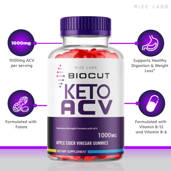 Biocut Keto vinagre sidra manzana gomitas para pérdida peso rize labs