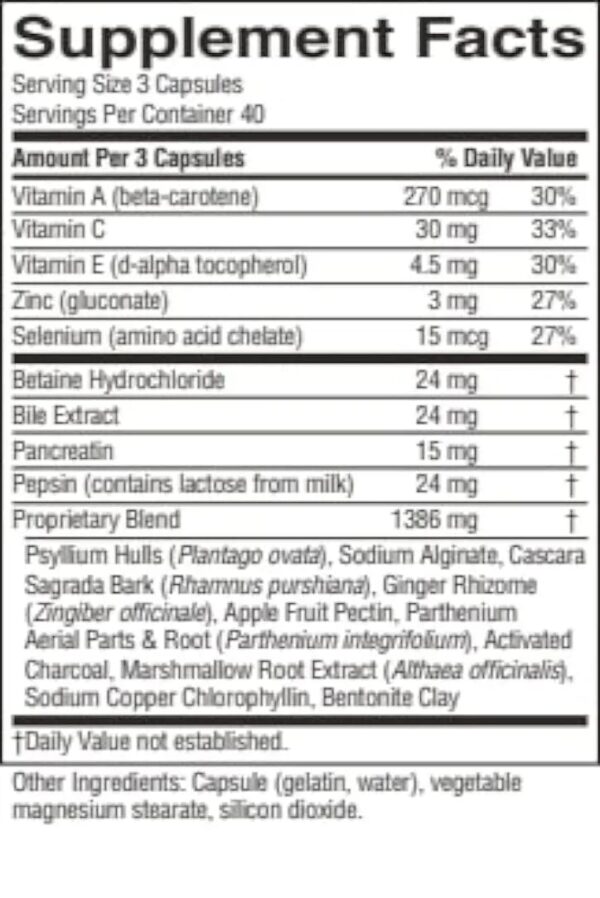 Etiqueta ingredientes Nature's Sunshine Bowel Detox