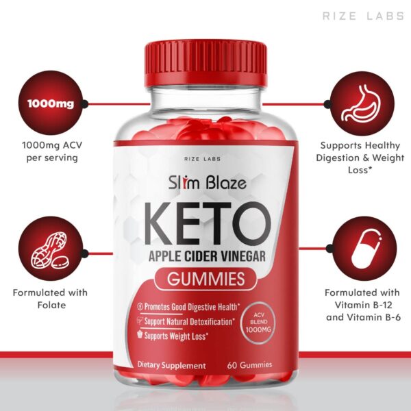 Empaque rize labs Slim Blaze Keto gomitas ACV
