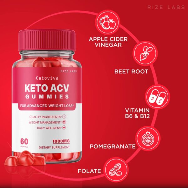 detalle gomita ketoviva keto acv color rojo brillante